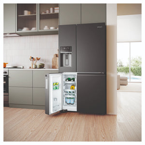 Westinghouse 609L Black Quad Door Refrigerator with In-Door Ice Dispenser WQE6170BB, Lifestyle View 2