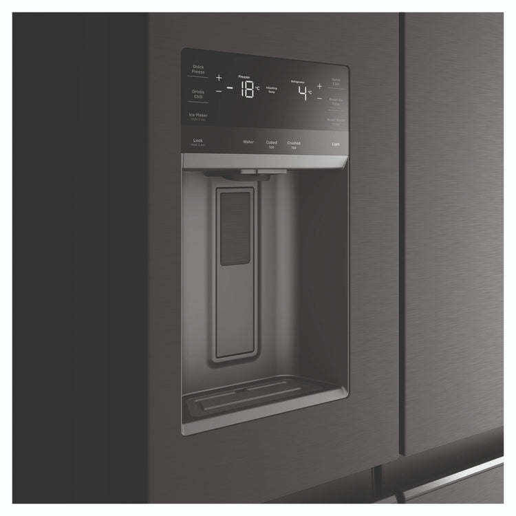 Westinghouse 609L Black Quad Door Refrigerator with In-Door Ice Dispenser WQE6170BB, Water Dispenser View