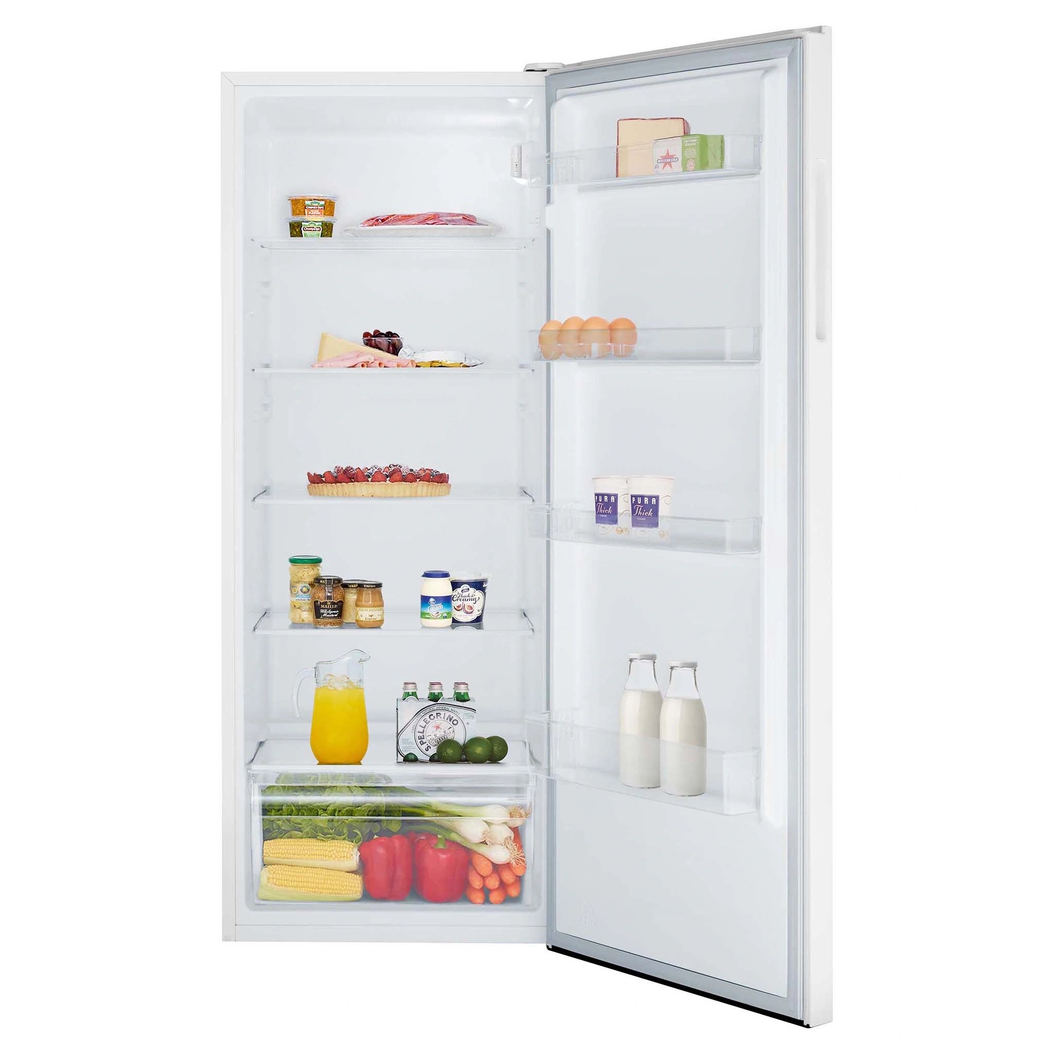 Westinghouse 242L White Upright Single Door Fridge WRM2400WF, Front Open Door with Food View