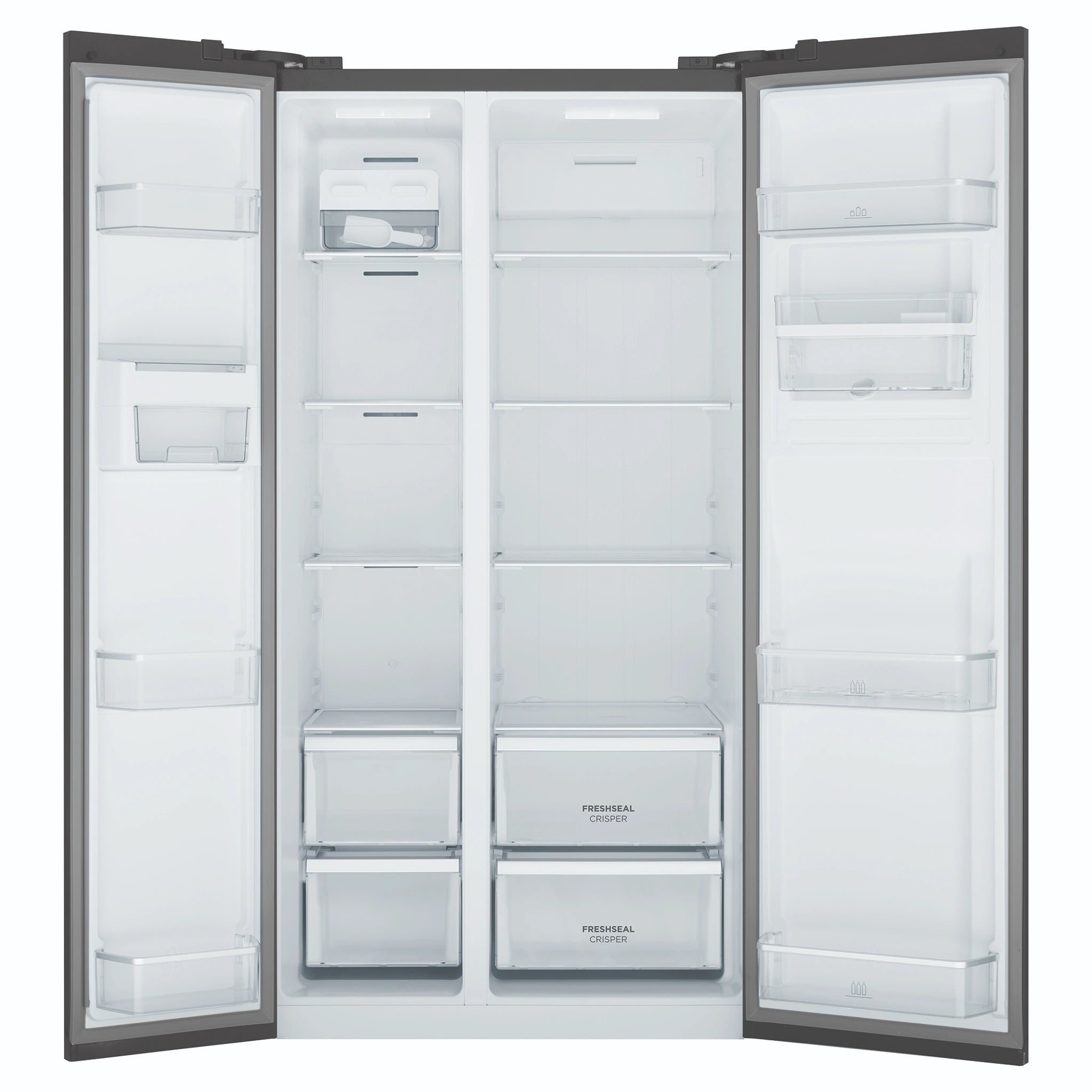 Westinghouse 619L Side-By-Side Fridge WSE6640BA, Front Double Door Open View
