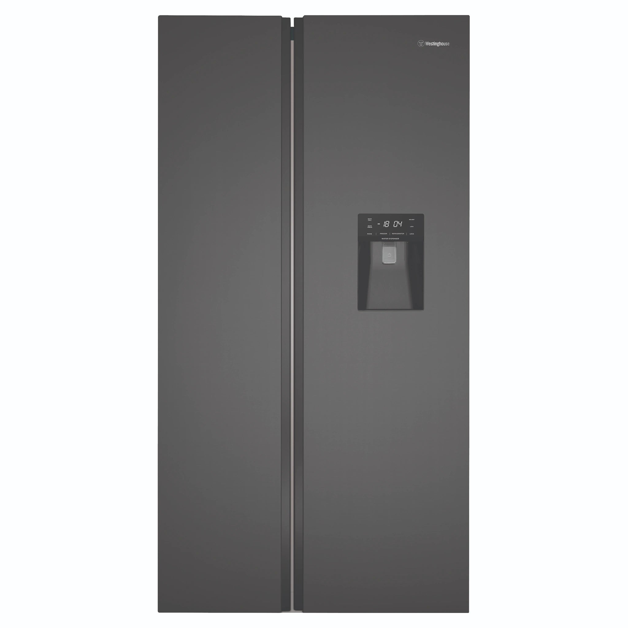 Westinghouse 619L Side-By-Side Fridge WSE6640BA, Front View