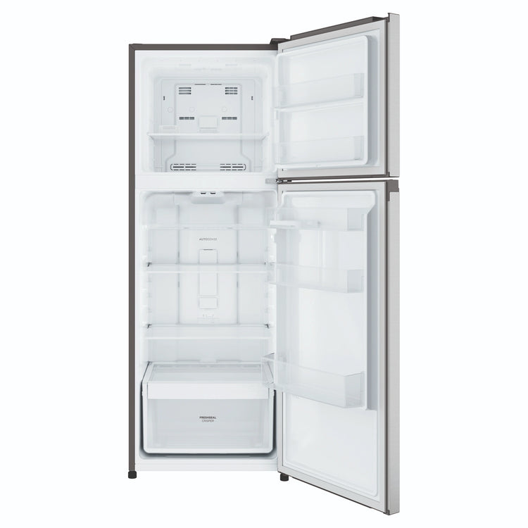 Westinghouse 312L Top Mount Fridge - Silver WTM3100SLX, Front View With Door Open