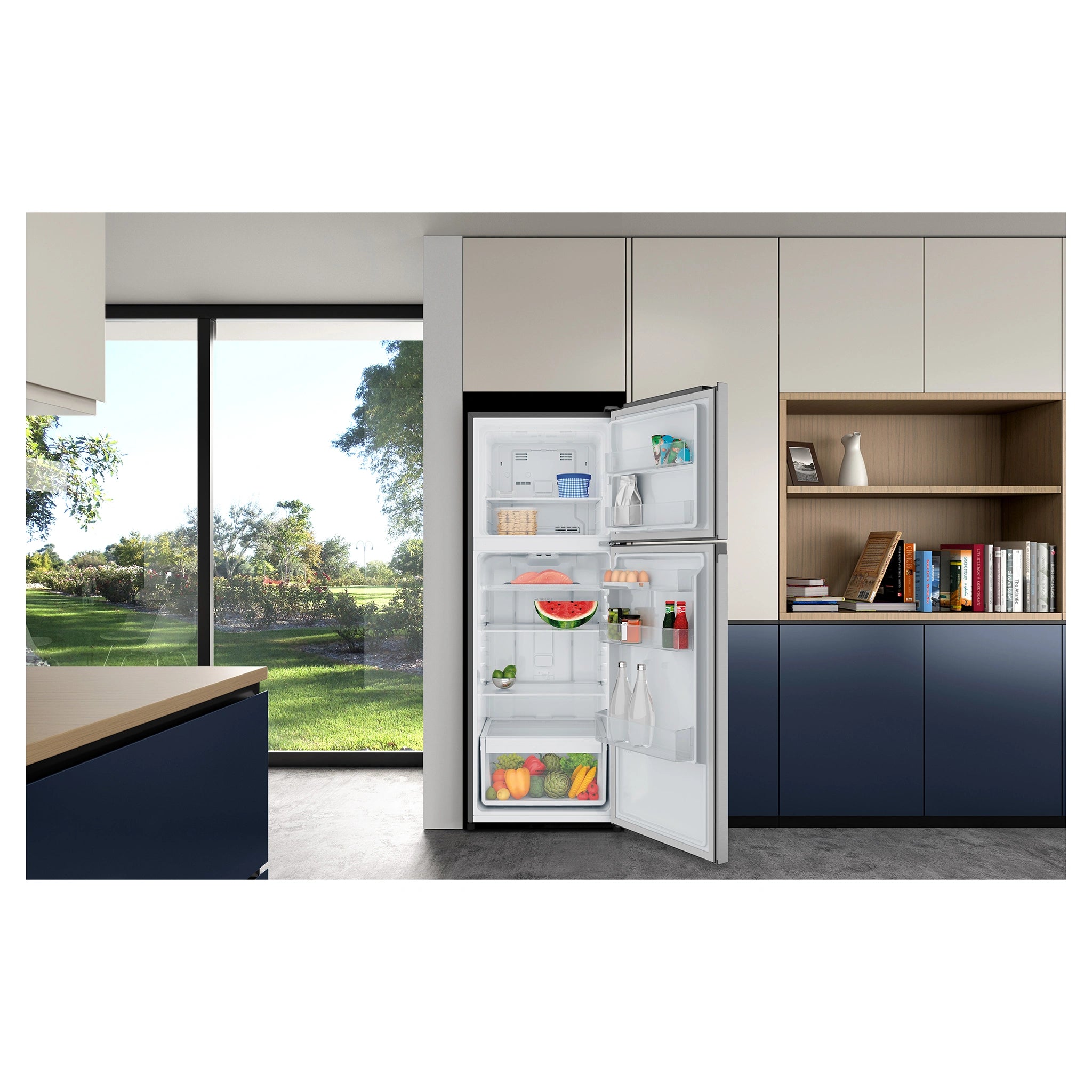Westinghouse 312L Top Mount Fridge - Silver WTM3100SLX, Lifestyle View 3