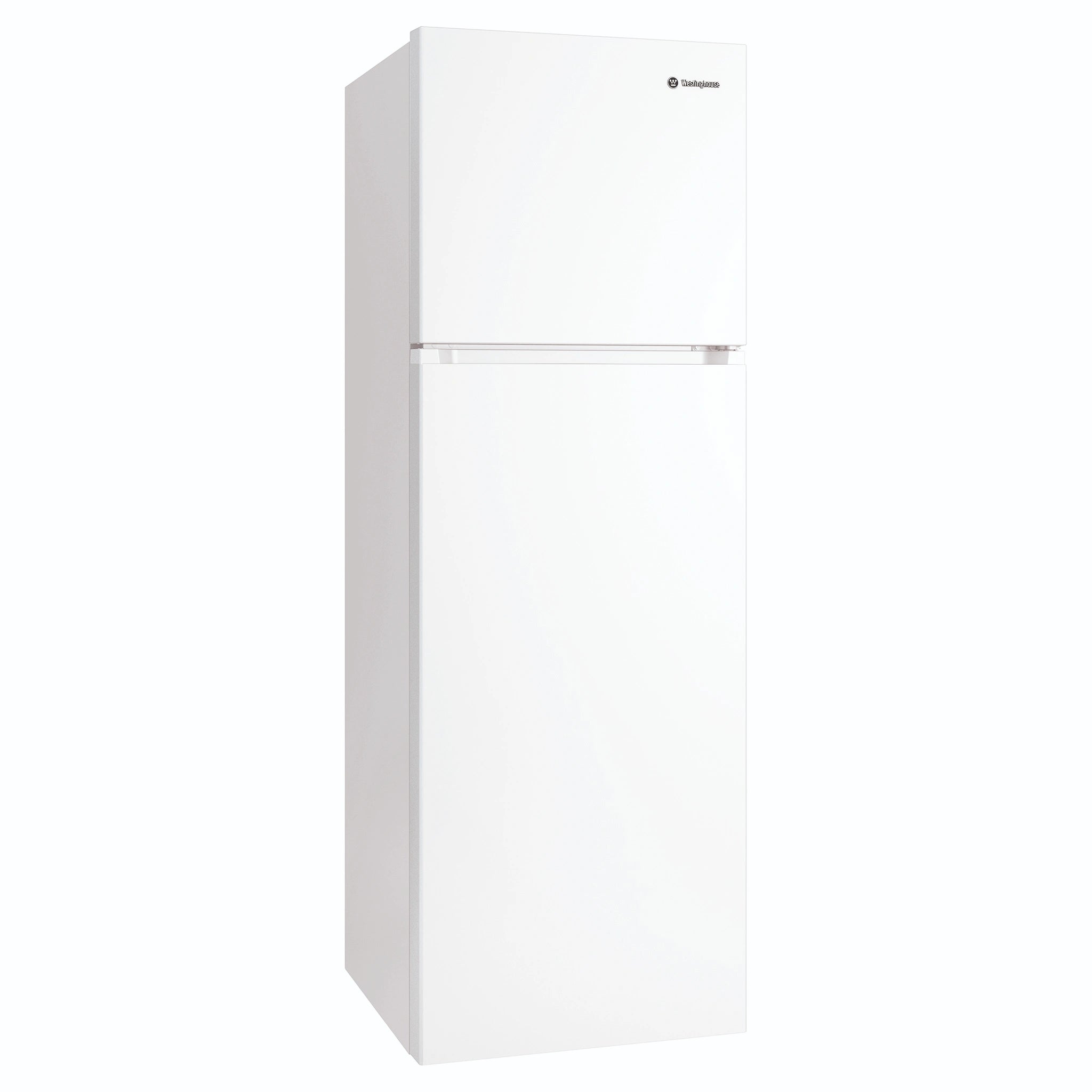 Westinghouse 341L Top Mount Fridge - White WTM3400WLX, Front Left Side View