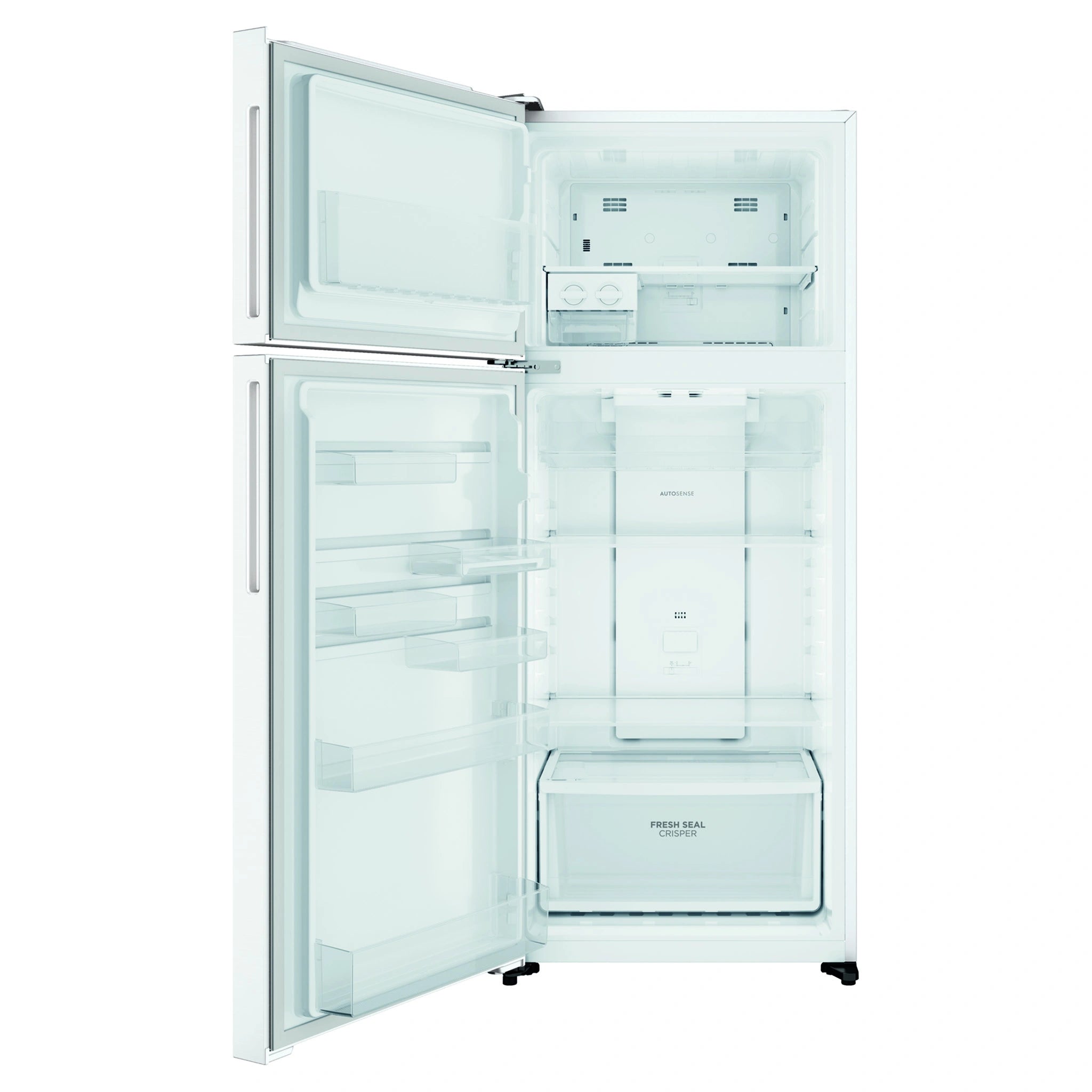 Westinghouse 431L Top Freezer Fridge - White WTM4302WDL, Front View With Door Open