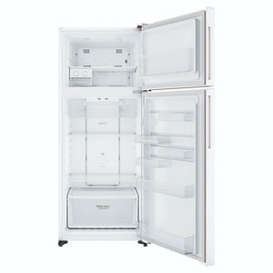 Westinghouse 431L Top Mount Fridge, White WTM4302WDR, Front View With Door Open