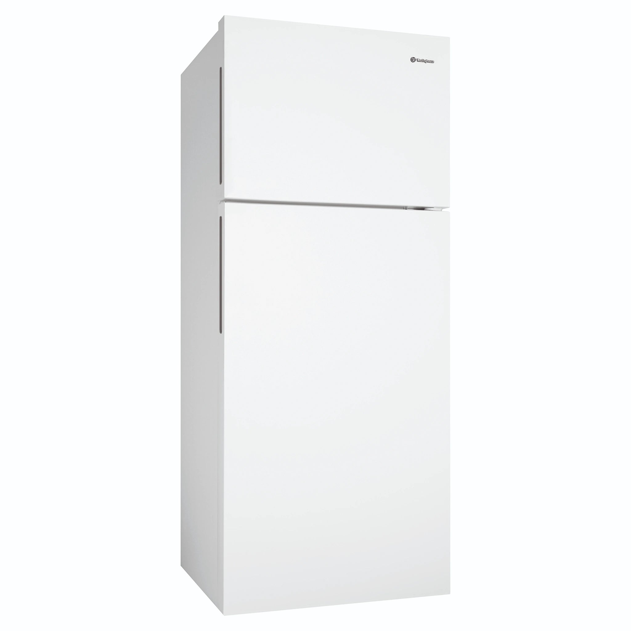 Westinghouse 431L Top Mount Fridge, White WTM4302WDR, Left Side View