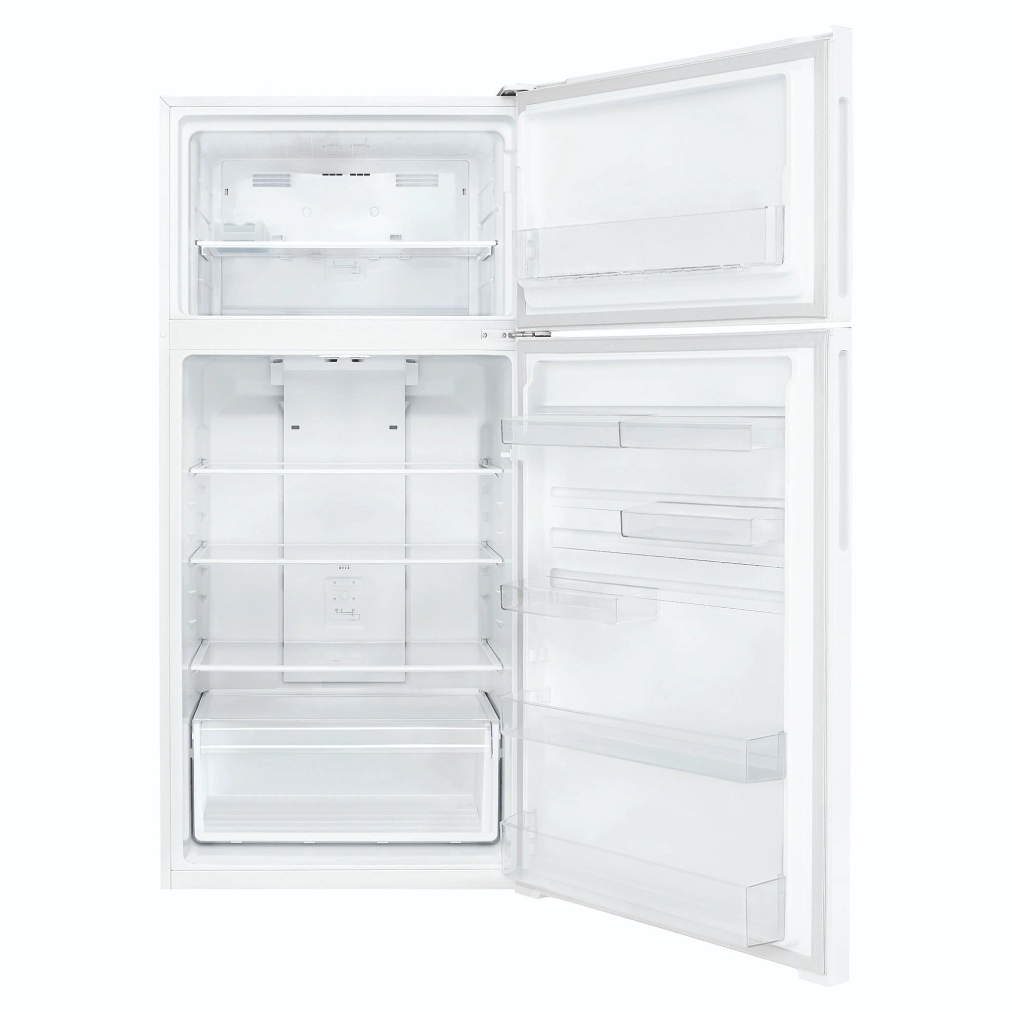 Westinghouse 503L Top Mount Fridge, White WTM5002WER, Front View With Door Open