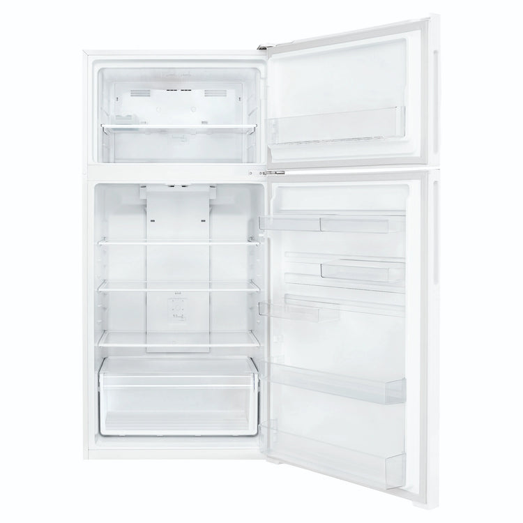 Westinghouse 503L Top Mount Fridge, White WTM5002WER, Front View With Door Open