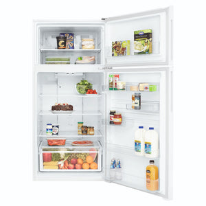 Westinghouse 503L Top Mount Fridge, White WTM5002WER, Front View With Door Open Storages