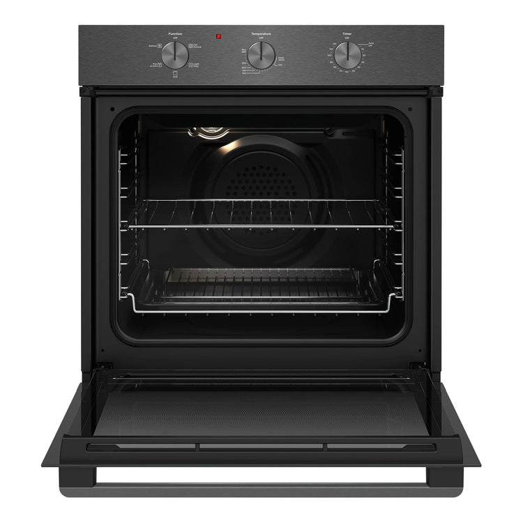 Westinghouse 60cm Multi-Function Oven Dark Stainless Steel WVE6314DD, Front View with Open Door