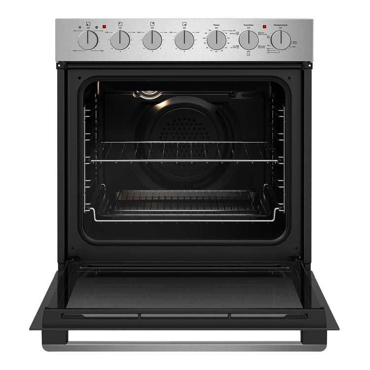 Westinghouse 60cm Electric Oven & 60cm Ceramic Cooktop Pack WVE645SC, Front View with Door Open