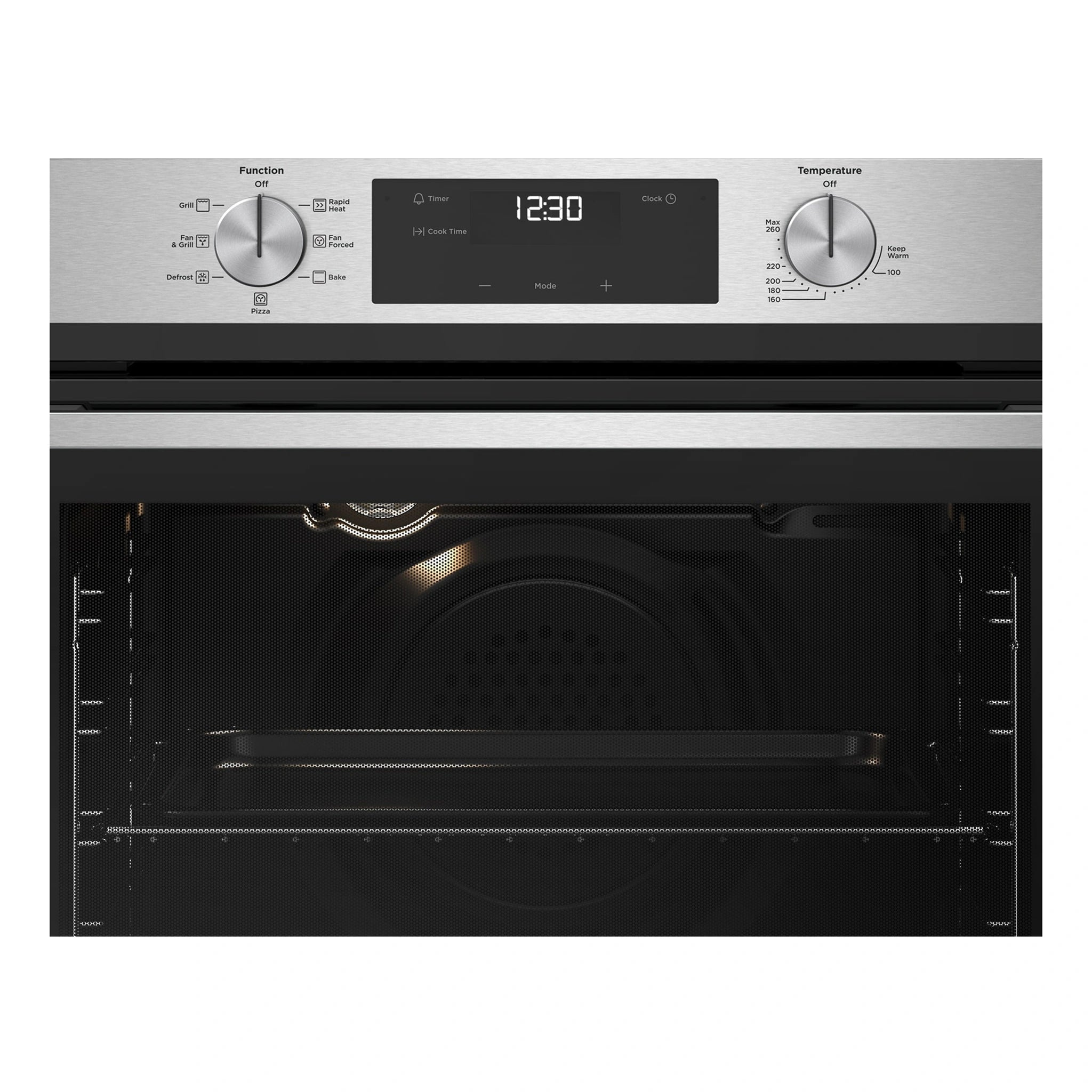 Westinghouse 60cm Stainless Steel Multi-Function Oven WVE6515SD, Control Panel View