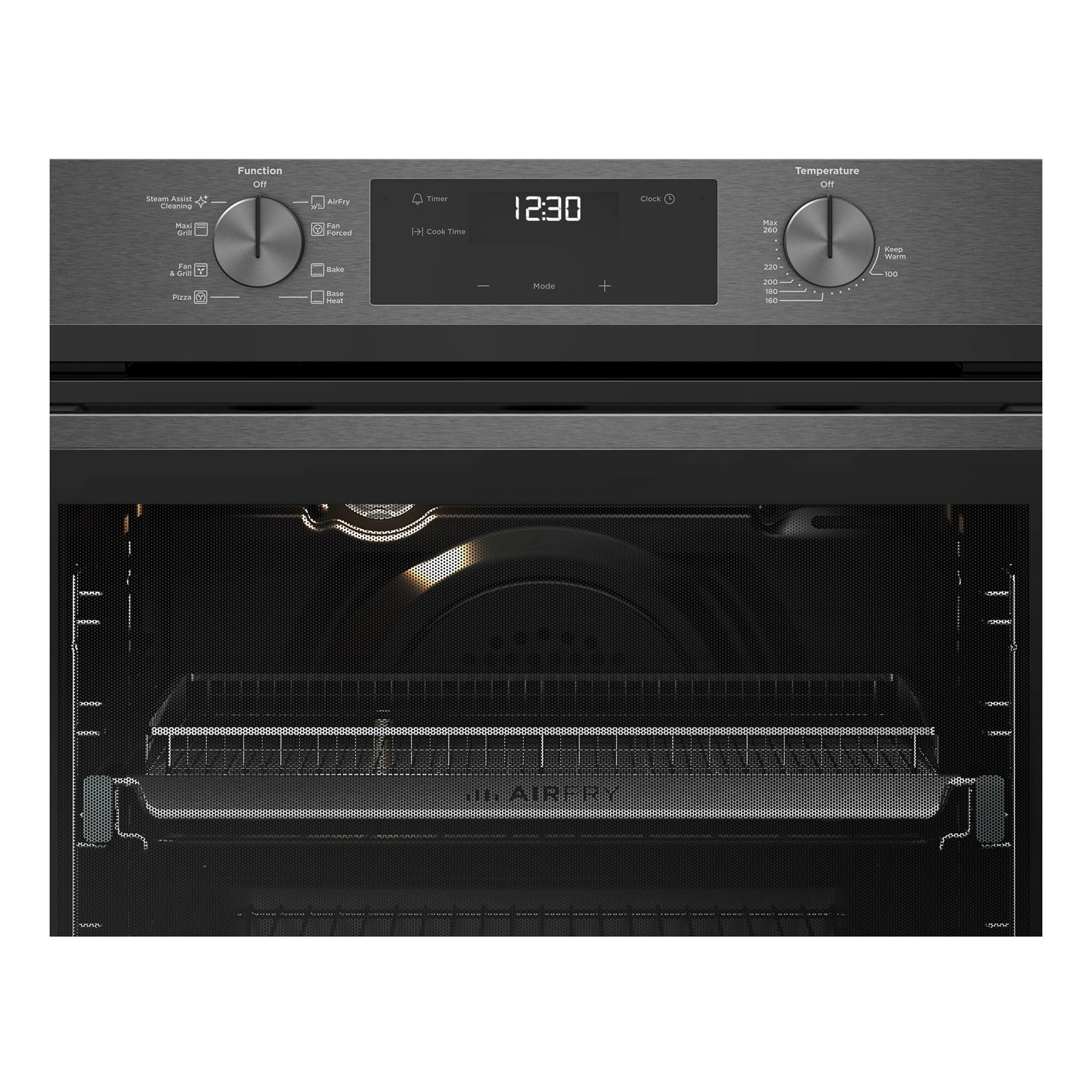 Westinghouse 60cm Multi-Function Oven with Air Fry Dark Stainless Steel WVE6516DD, Control Panel View