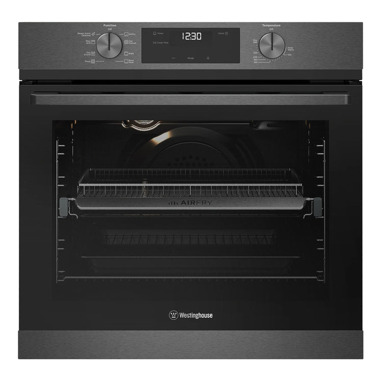 Westinghouse 60cm Multi-Function Oven with Air Fry Dark Stainless Steel WVE6516DD, Front View