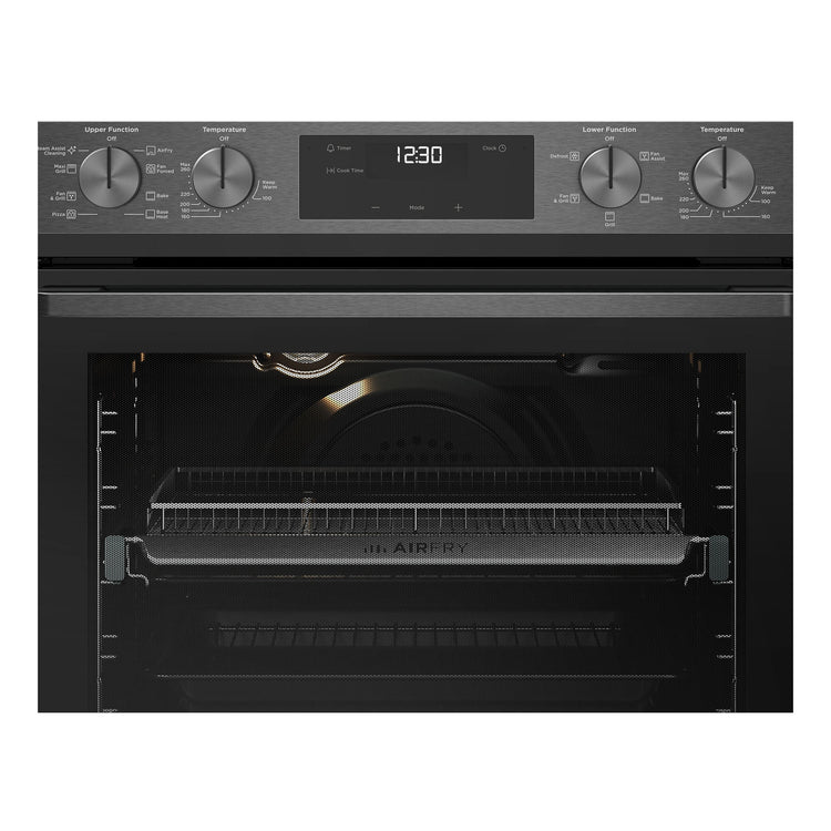Westinghouse 60cm Multi-Function Double Oven Dark Stainless Steel WVE6526DD, Control Panel View