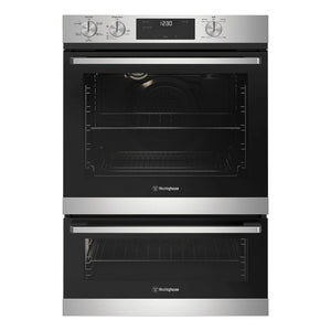 Westinghouse 60cm Multi-Function Stainless Steel Oven & Grill WVE6565SD, Front Double Oven View 