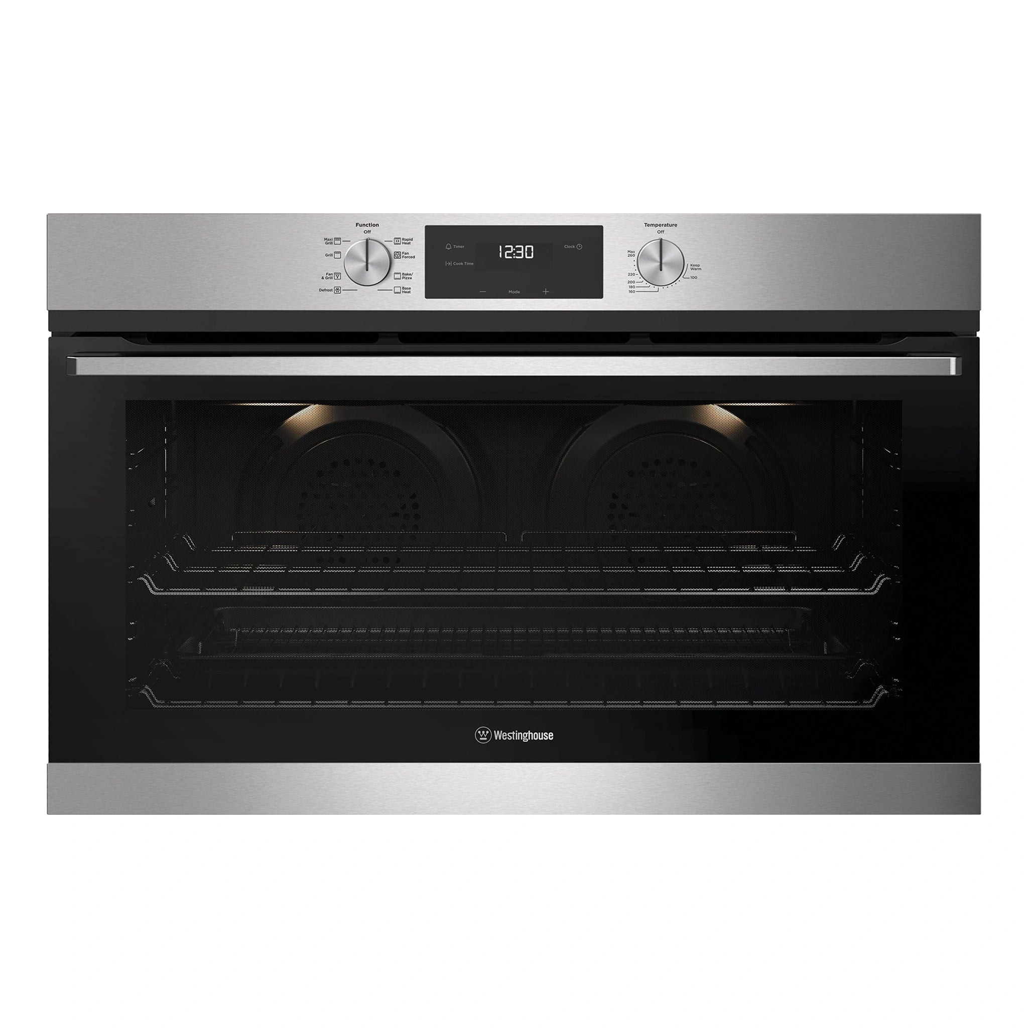 Westinghouse 90cm Multi-Function Oven Stainless Steel WVE9515SD, Front View