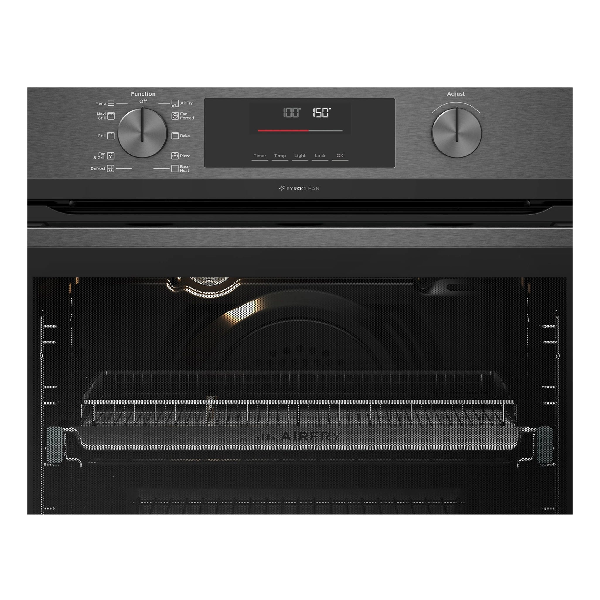 Westinghouse 60cm Multi-Function Pyrolytic Oven with Air Fry Dark Stainless Steel WVEP6716DD, Control Panel View