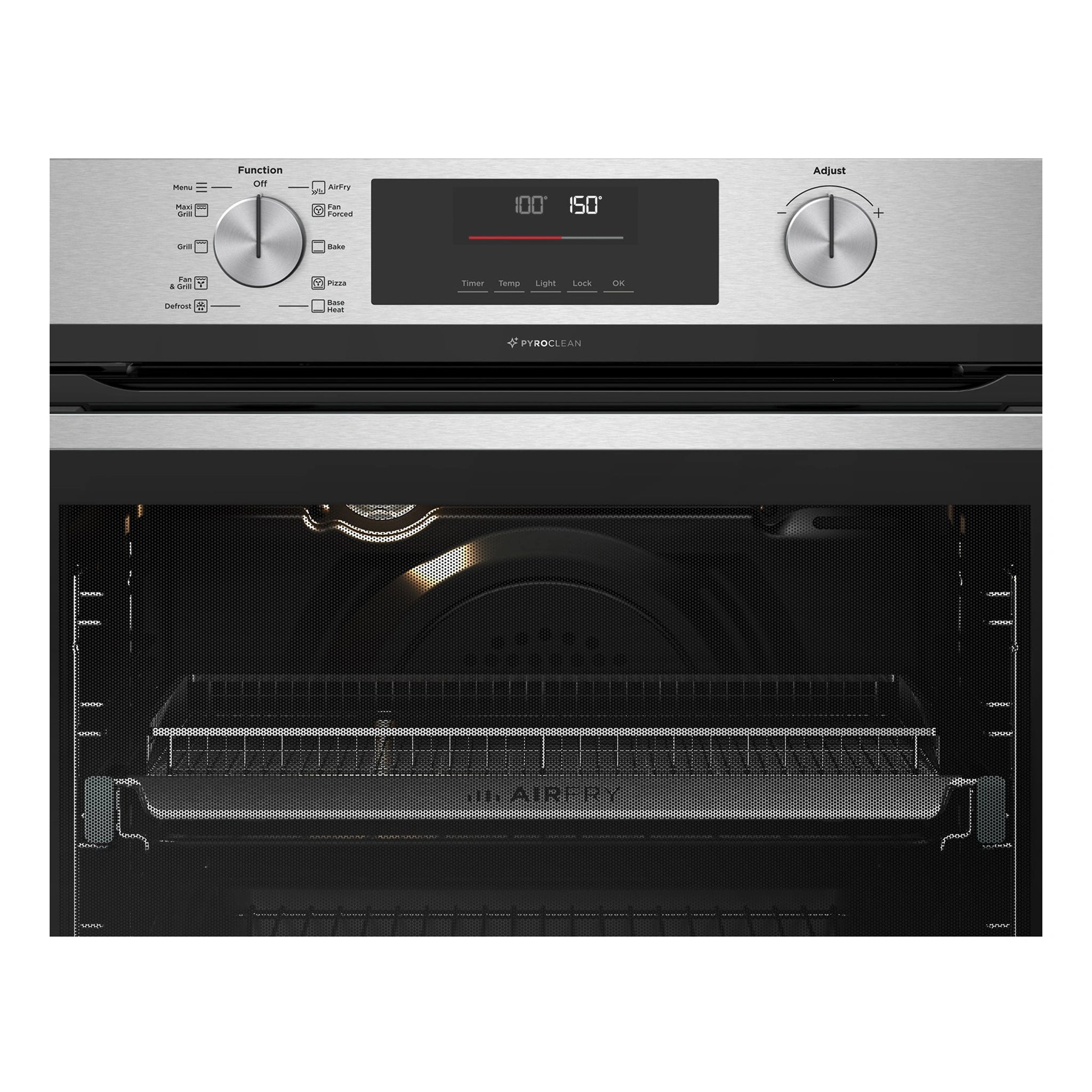 Westinghouse 60cm Multi-Function Pyrolytic Oven with Air Fry Stainless Steel WVEP6716SD, Control Panel View