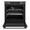Westinghouse 60cm Multi-Function Pyrolytic Oven with Air Fry and Steam Roast, Dark Stainless Steel WVEP6918DD, Front View With Door Open