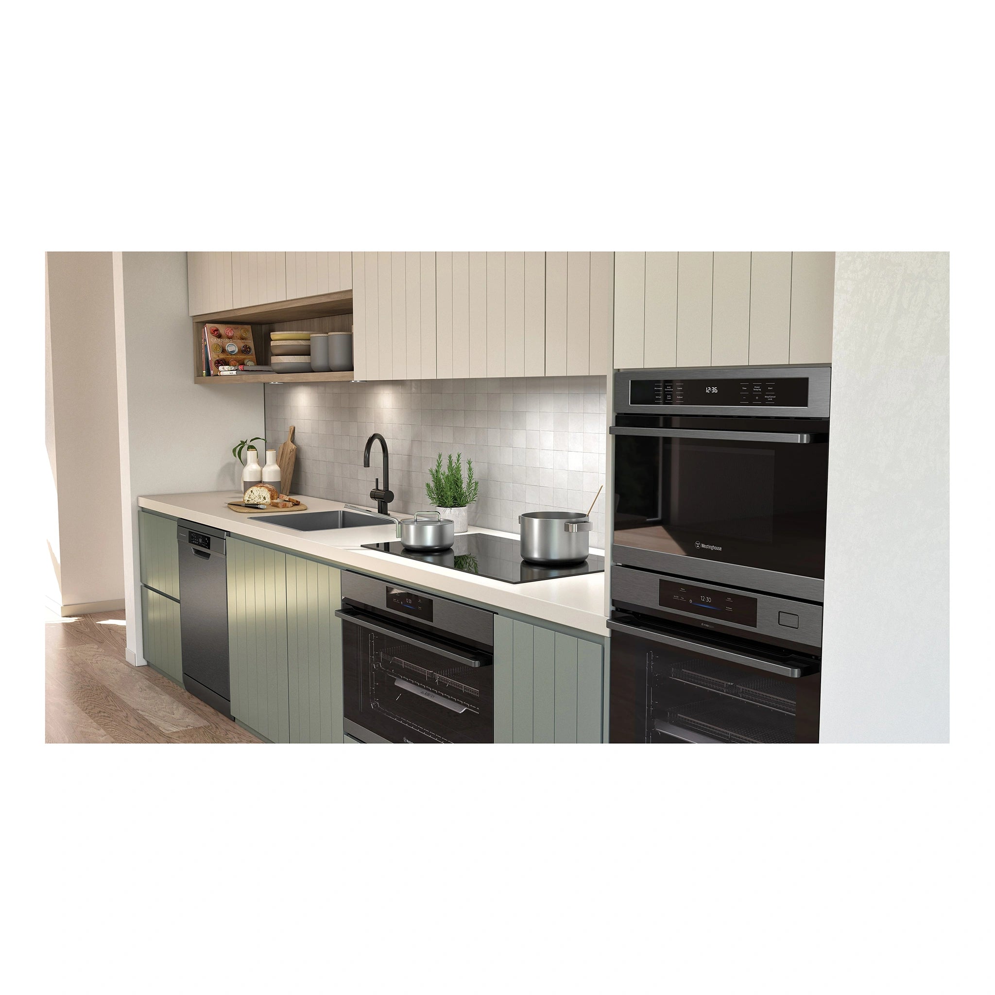 Westinghouse 60cm Multi-Function Pyrolytic Oven with Air Fry and Steam Roast, Dark Stainless Steel WVEP6918DD, Lifestyle View 2