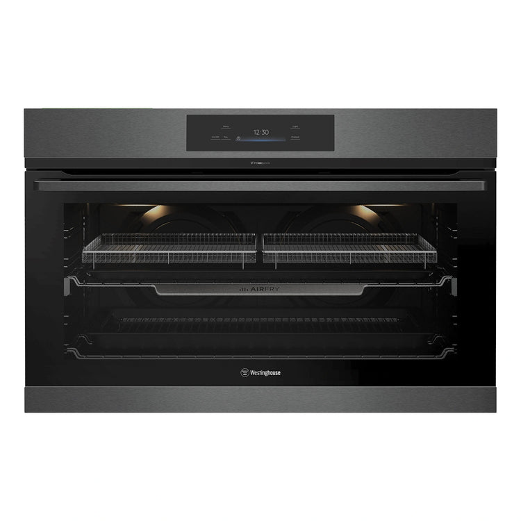 Westinghouse 90cm Multi-Function Pyrolytic Oven and Steam Bake Dark Stainless Steel WVEP9917DD, Front View