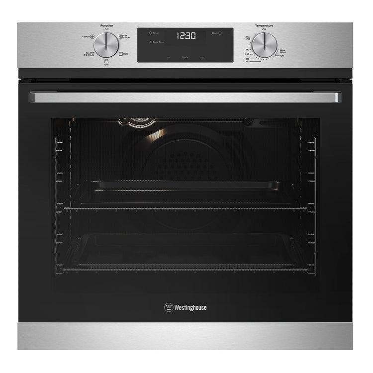 Westinghouse 60cm Multi-Function Gas Oven Stainless Steel WVG6515SD, Front View