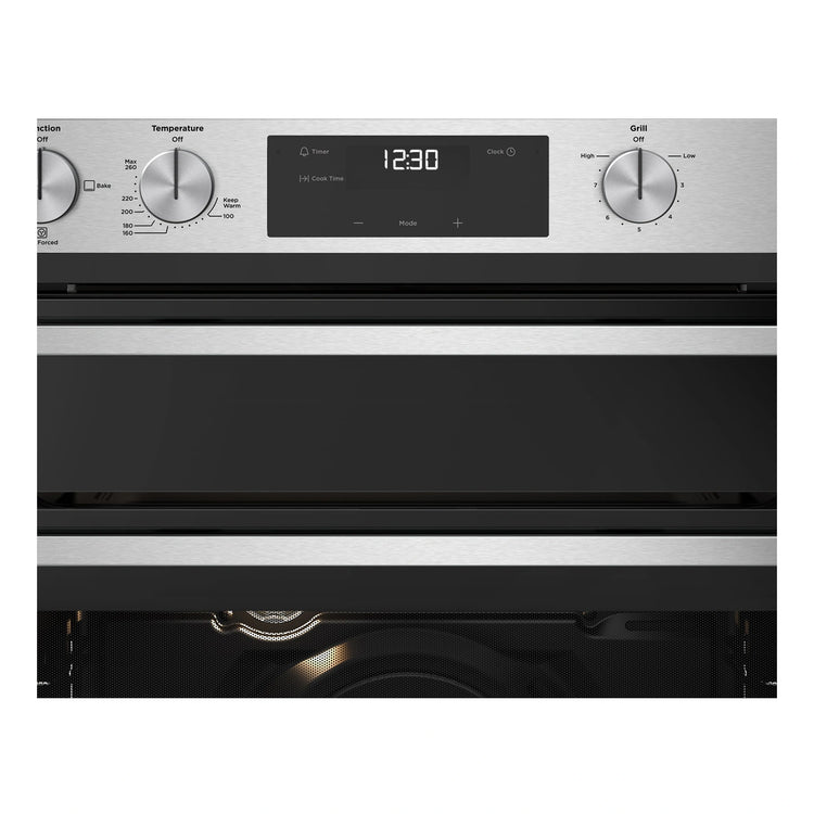 Westinghouse 60cm Multifunction Gas Oven with Separate Grill Stainless Steel WVG6555SD, Control Panel View