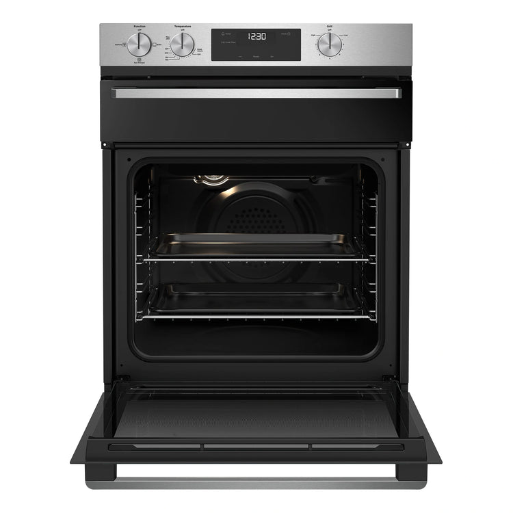 Westinghouse 60cm Multifunction Gas Oven with Separate Grill Stainless Steel WVG6555SD, Front View With Door Open