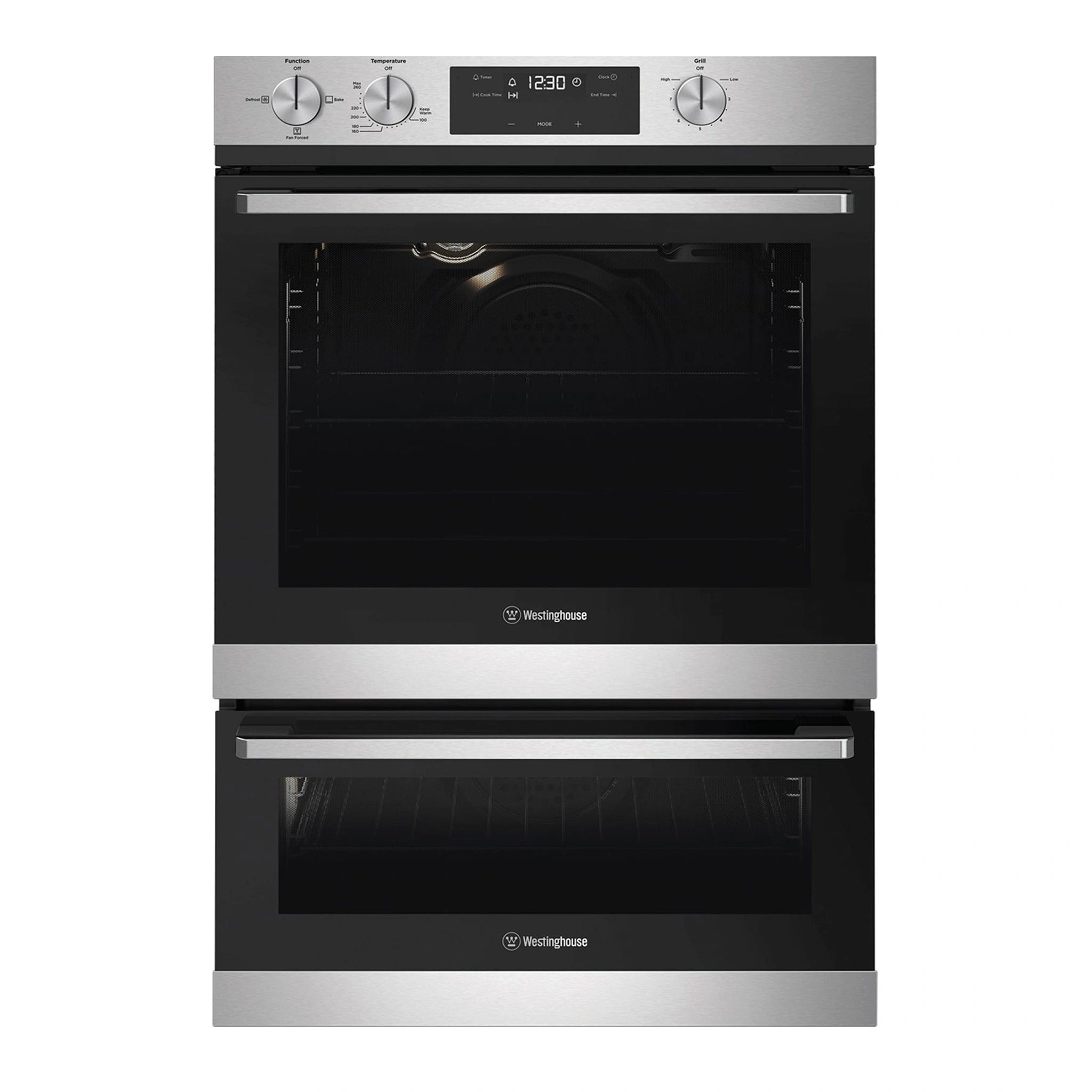 Westinghouse 60cm LPG Gas Built-In Oven with Separate Grill WVG665SCLP, Front Double Door View