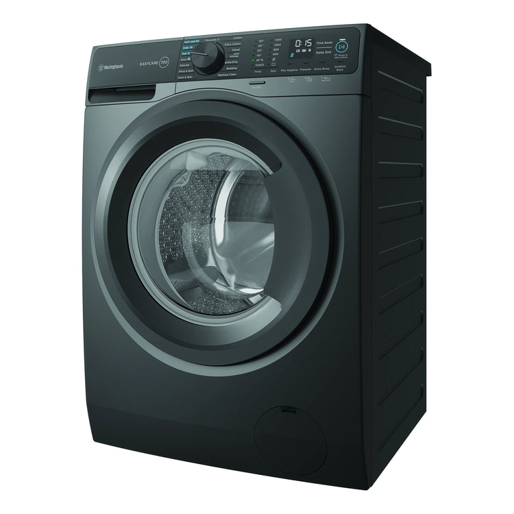 Westinghouse 10kg EasyCare 700 Grey Front Load Washing Machine WWF1044M7SAS, Right Side View