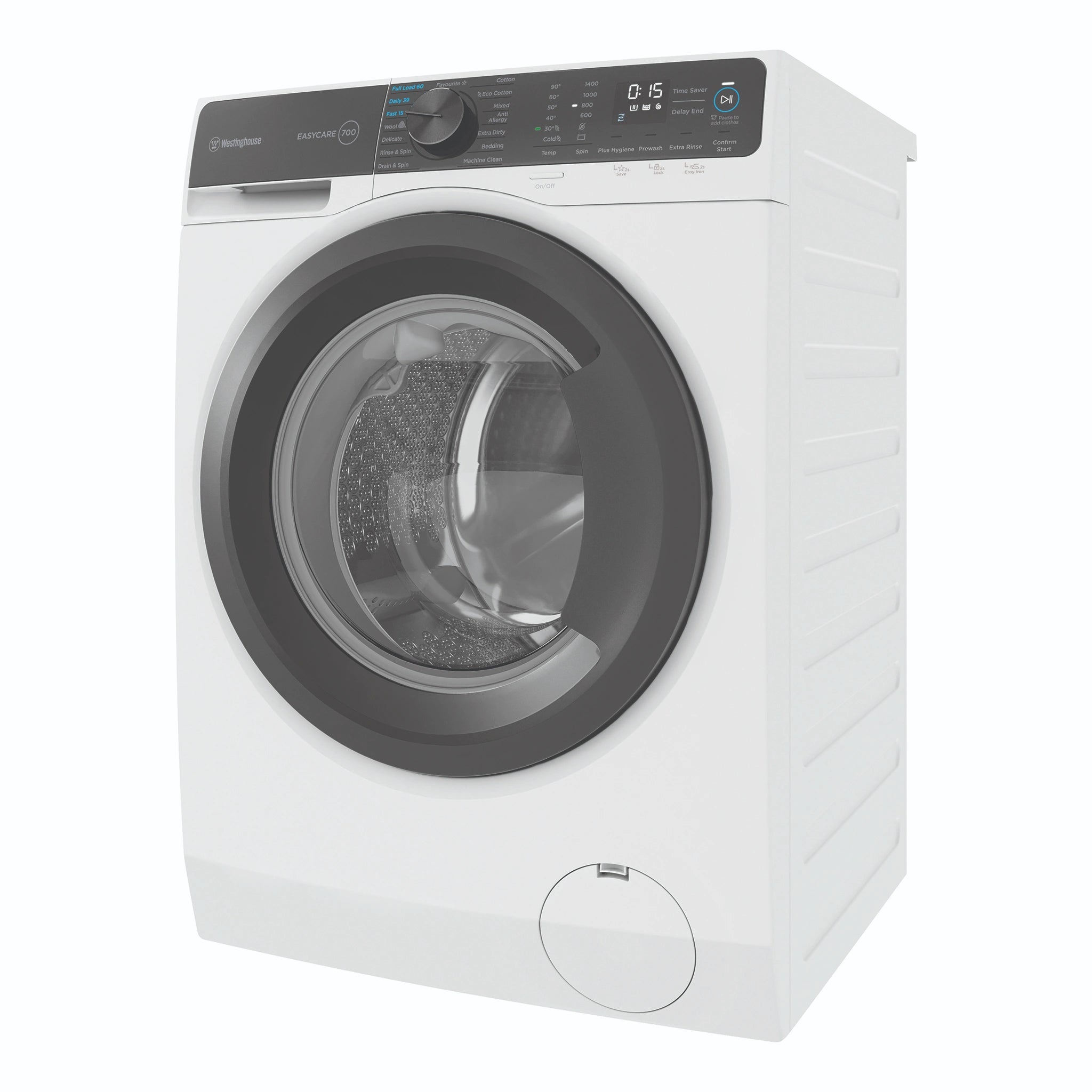 Westinghouse 10kg EasyCare 700 White Front-Load Washing Machine WWF1044M7WAS, Right Side View