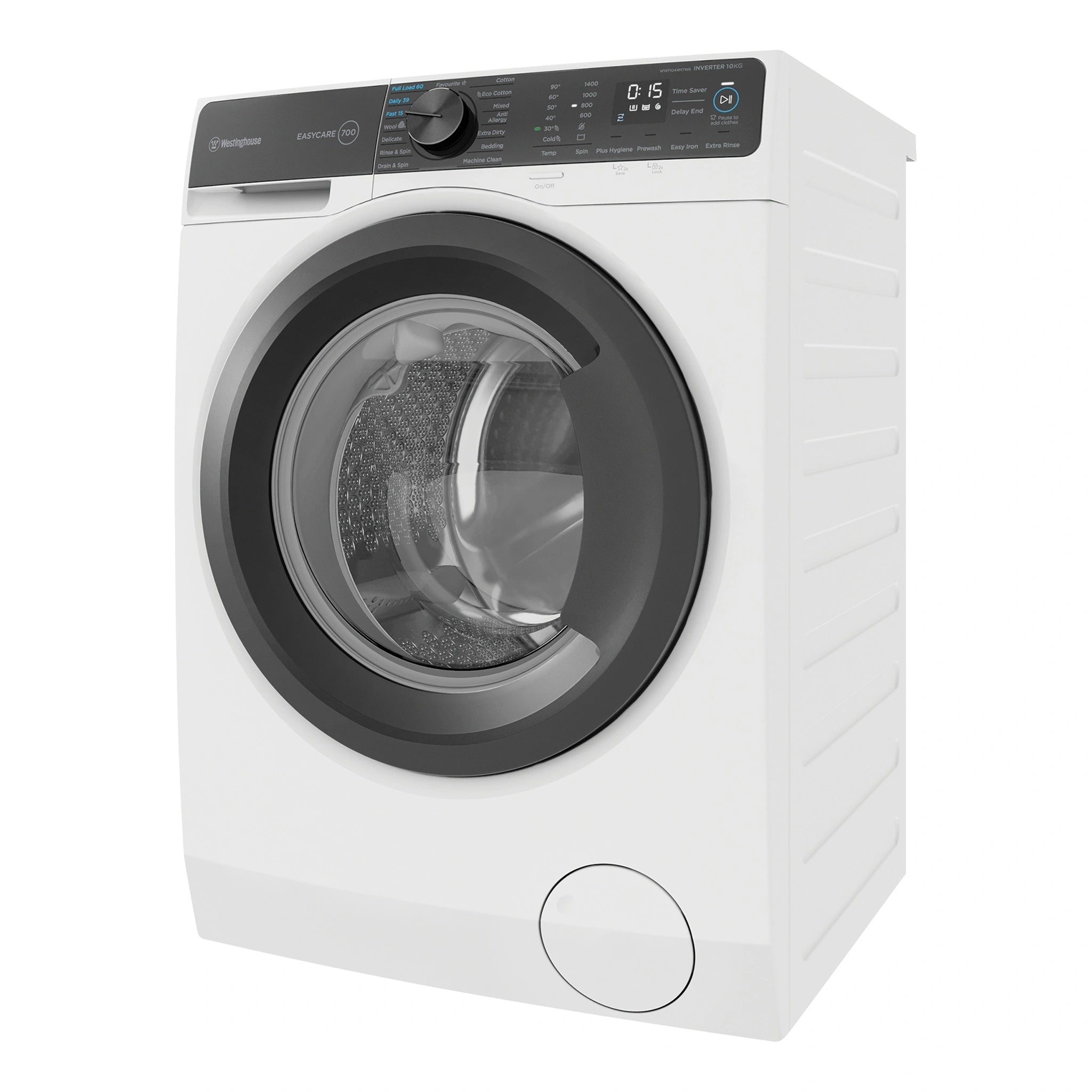 Westinghouse 10kg EasyCare Front Load Washing Machine WWF1044M7WA, Right Side View