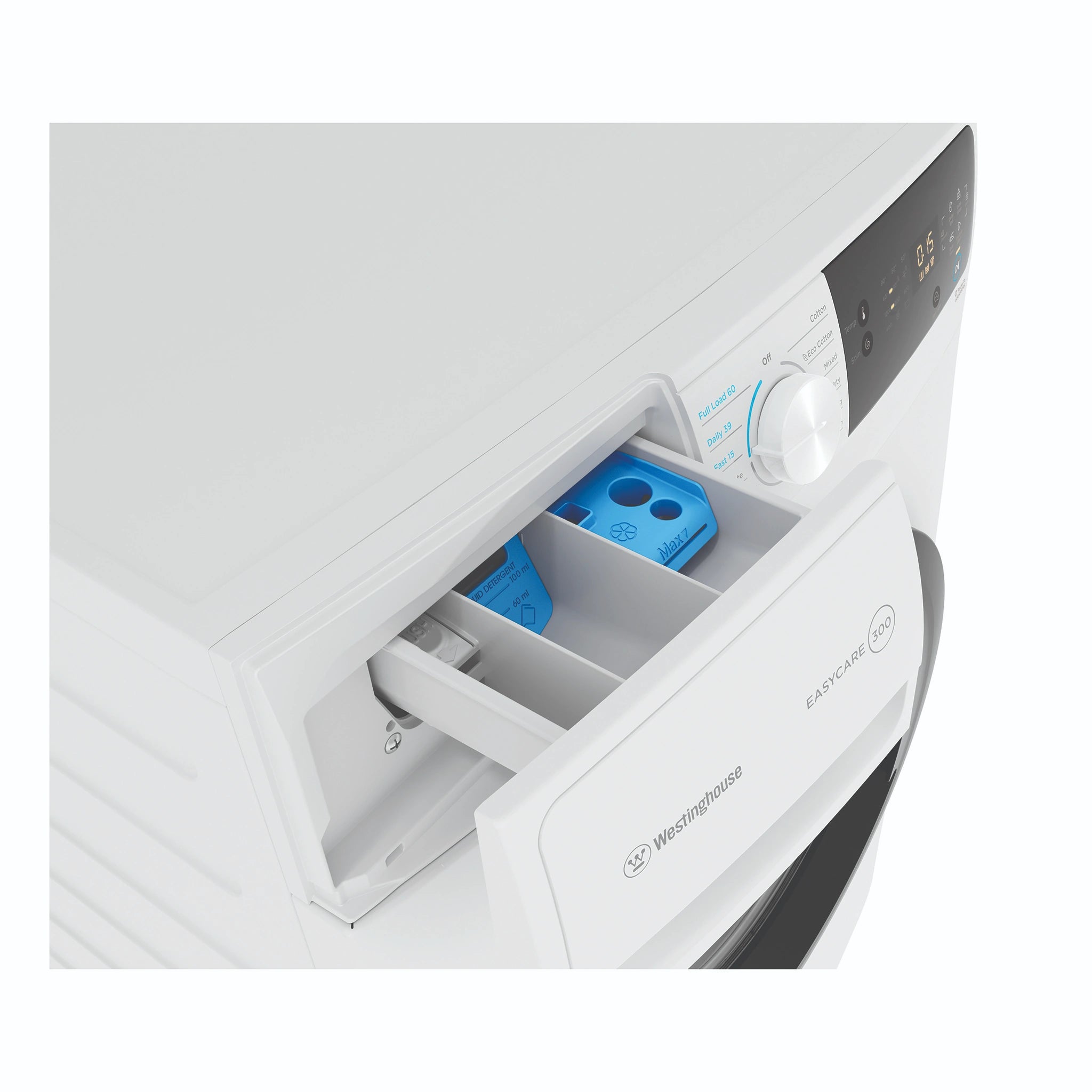 Westinghouse 7.5kg EasyCare 300 White Front Load Washing Machine WWF7524N3WAS, Detergent Drawer