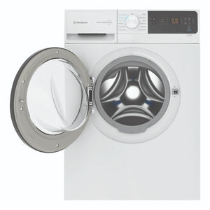 Westinghouse 7.5kg EasyCare 300 White Front Load Washing Machine WWF7524N3WAS, Front View with Door Open