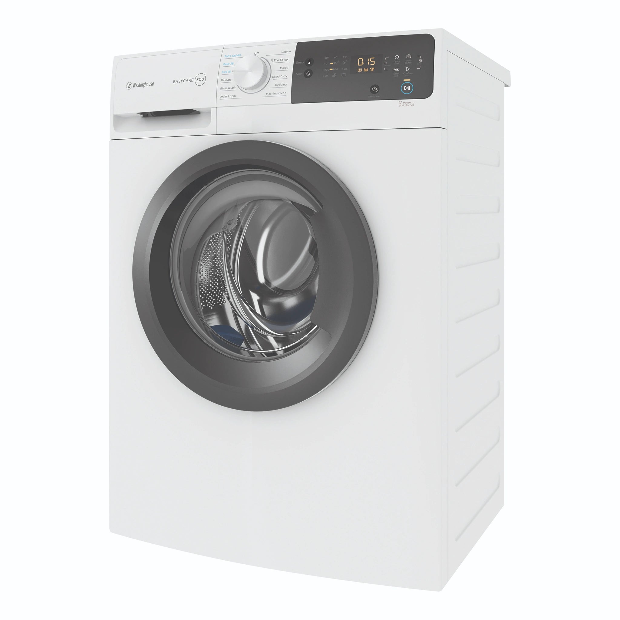 Westinghouse 7.5kg EasyCare 300 White Front Load Washing Machine WWF7524N3WAS, Right Side View