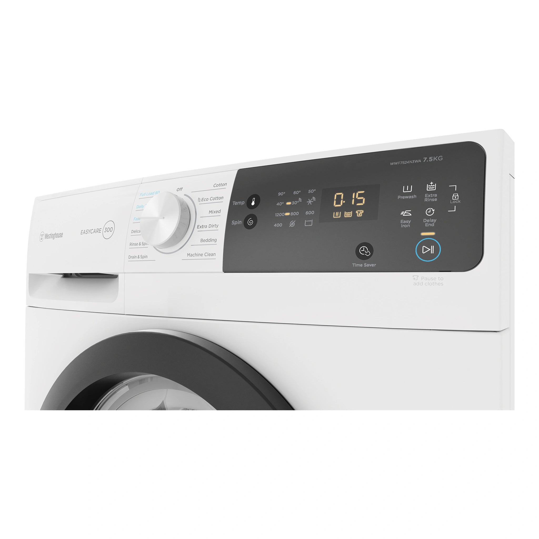 Westinghouse WWF7524N3WA 7.5kg EasyCare 300 Series Front Load Washing Machine