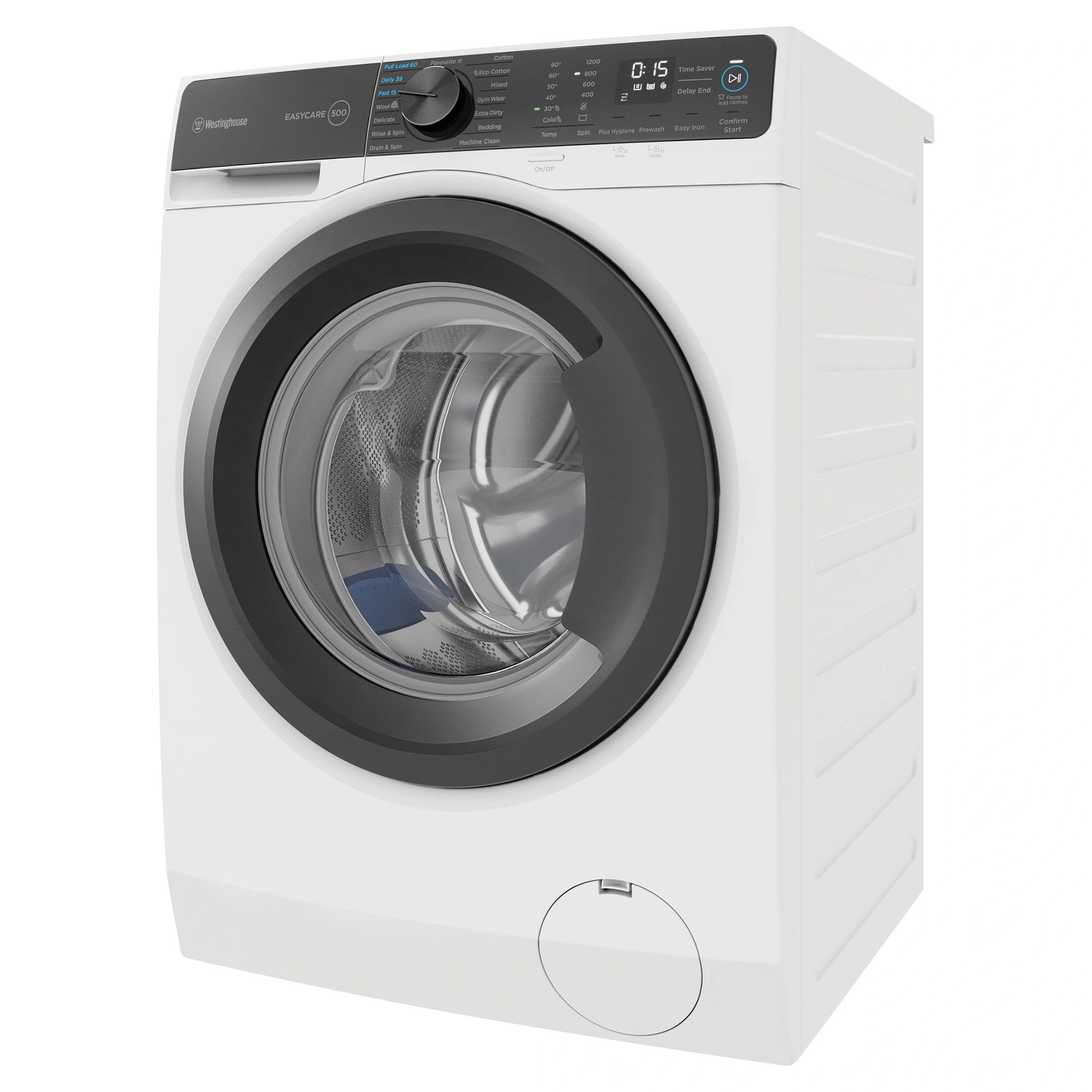 Westinghouse 8kg EasyCare 500 White Front Load Washing Machine WWF8024M5WAS, Right Side View