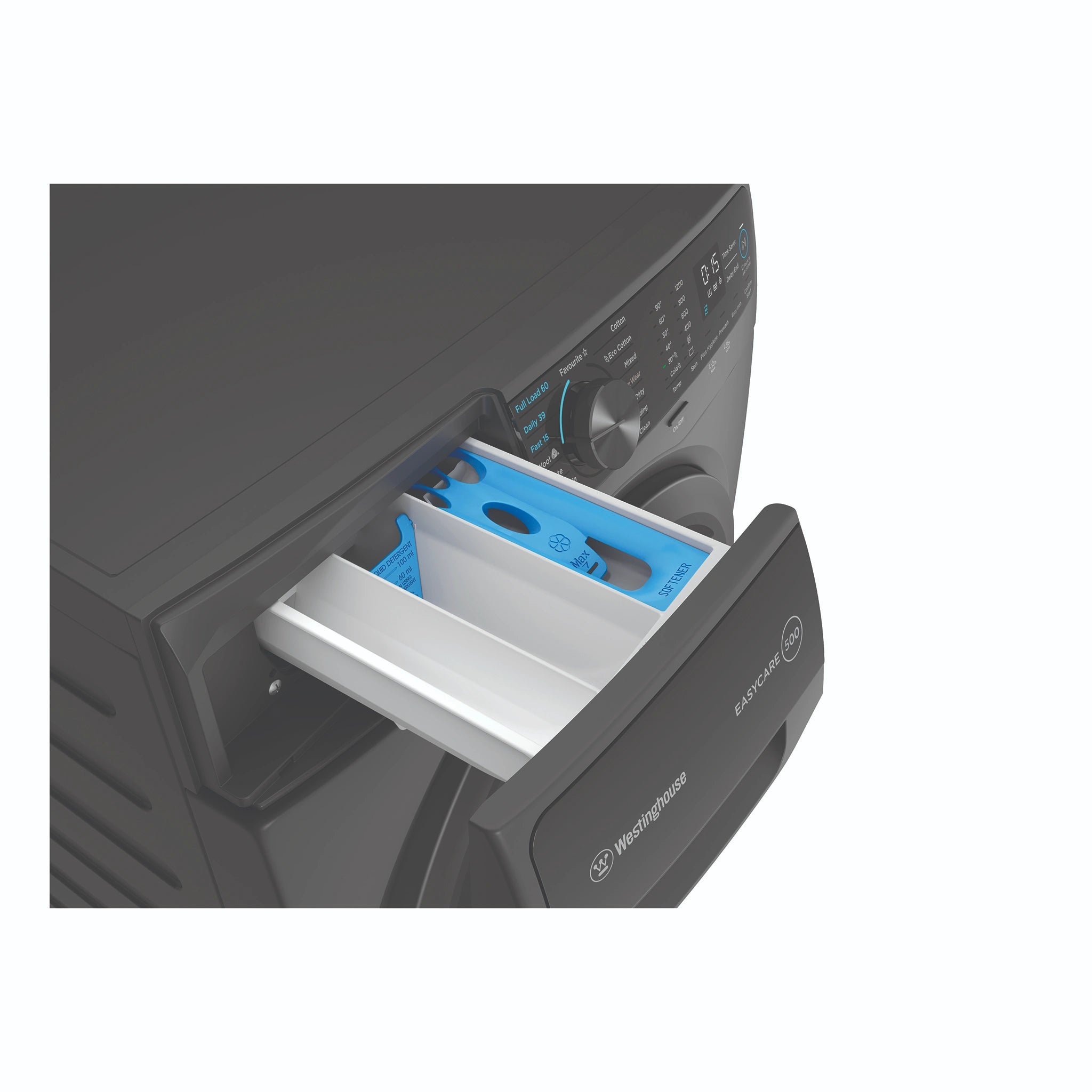 Westinghouse 9kg 500 Series Metallic Grey EasyCare Front Load Washer WWF9024M5SAS, Detergent Drawer