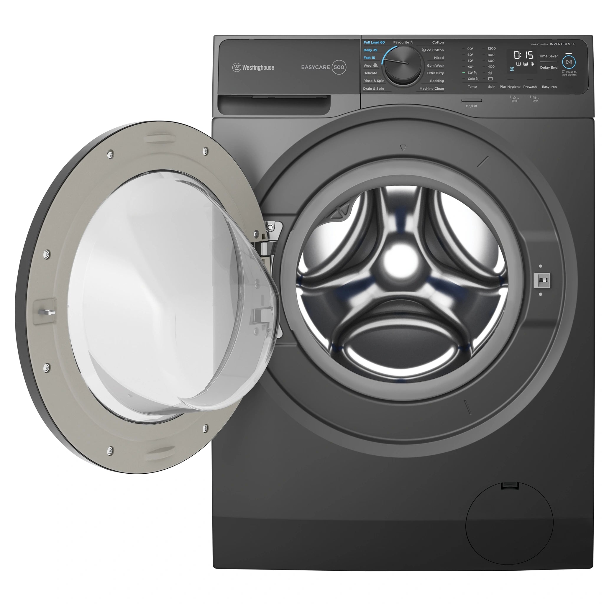 Westinghouse 9kg EasyCare 500 Front Load Washing Machine WWF9024M5SA, Door Open