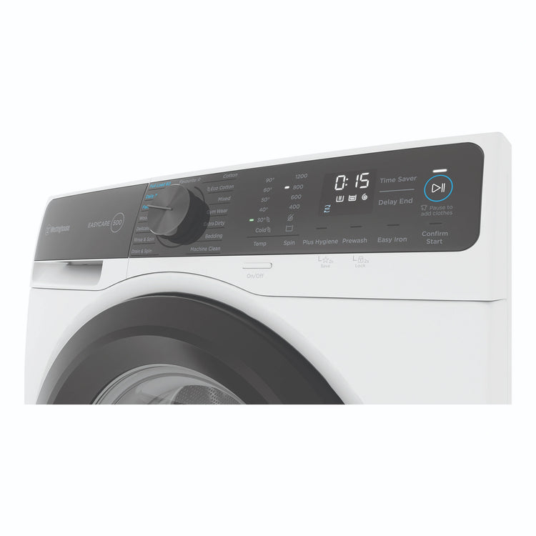 Westinghouse 9kg EasyCare 500 White Front Load Washing Machine WWF9024M5WAS, Control Pane View