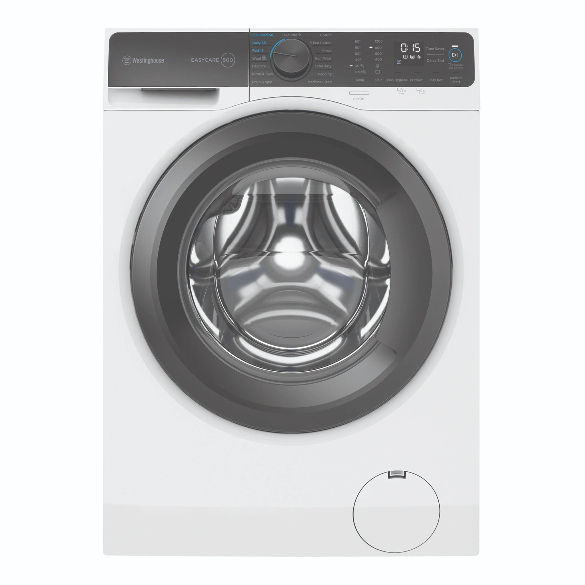 Westinghouse 9kg EasyCare 500 White Front Load Washing Machine WWF9024M5WAS, Front View