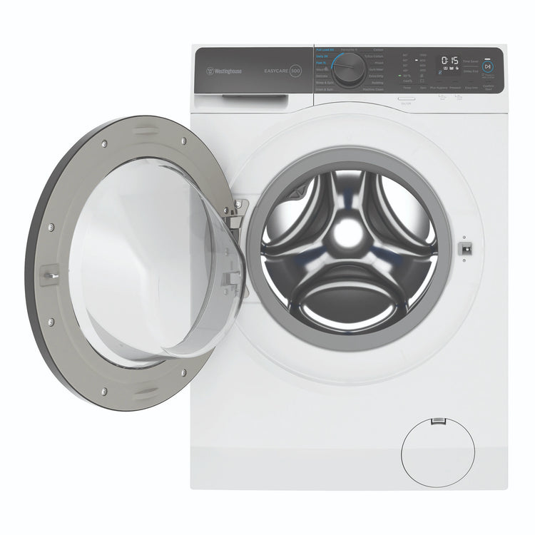 Westinghouse 9kg EasyCare 500 White Front Load Washing Machine WWF9024M5WAS, Front View with Door Open