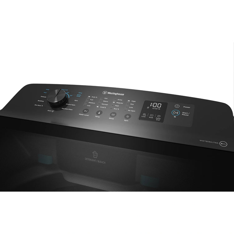 Westinghouse 8kg EasyCare Top Load Washing Machine WWT8084J7WA, Control Panel View