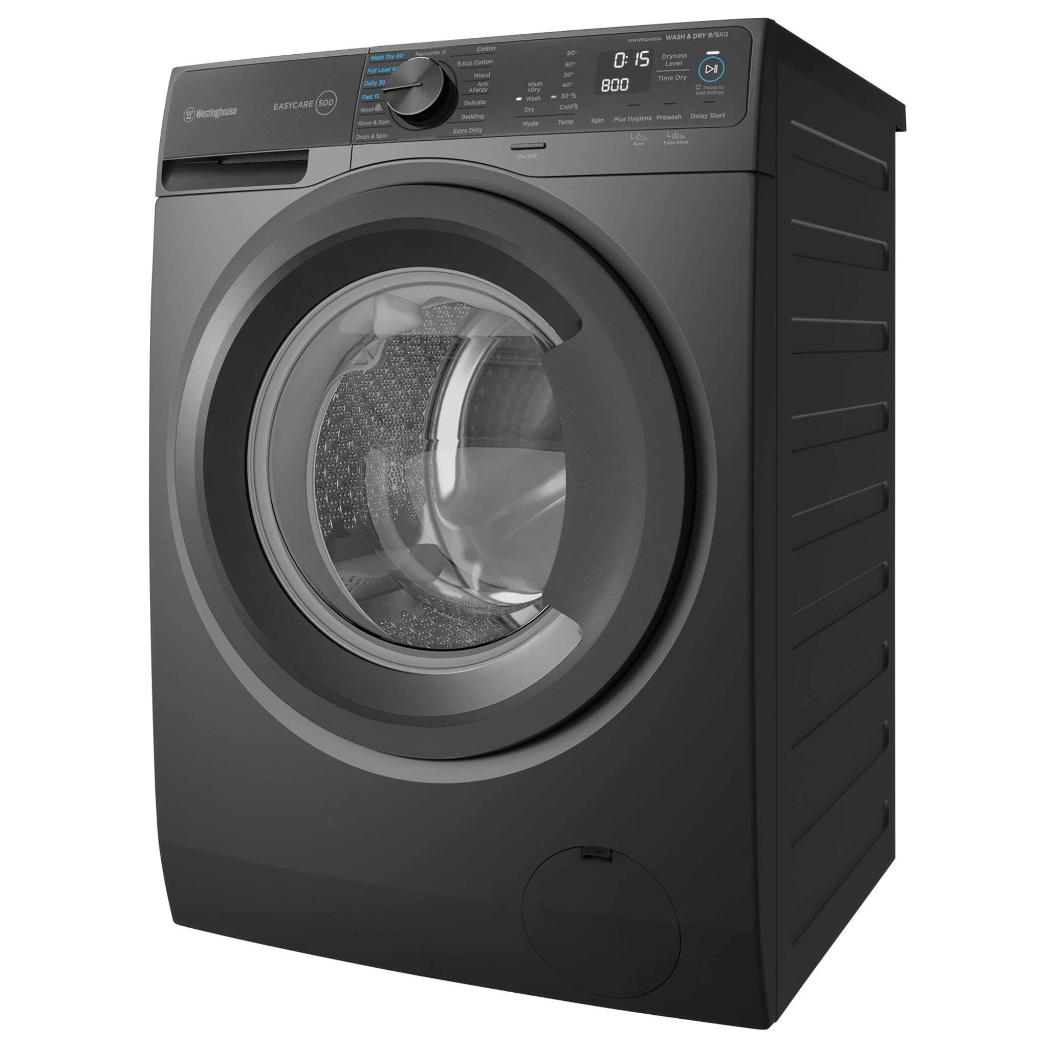 Westinghouse 9kg/5kg Washer Dryer Combo WWW9024M5SA, Right Side View