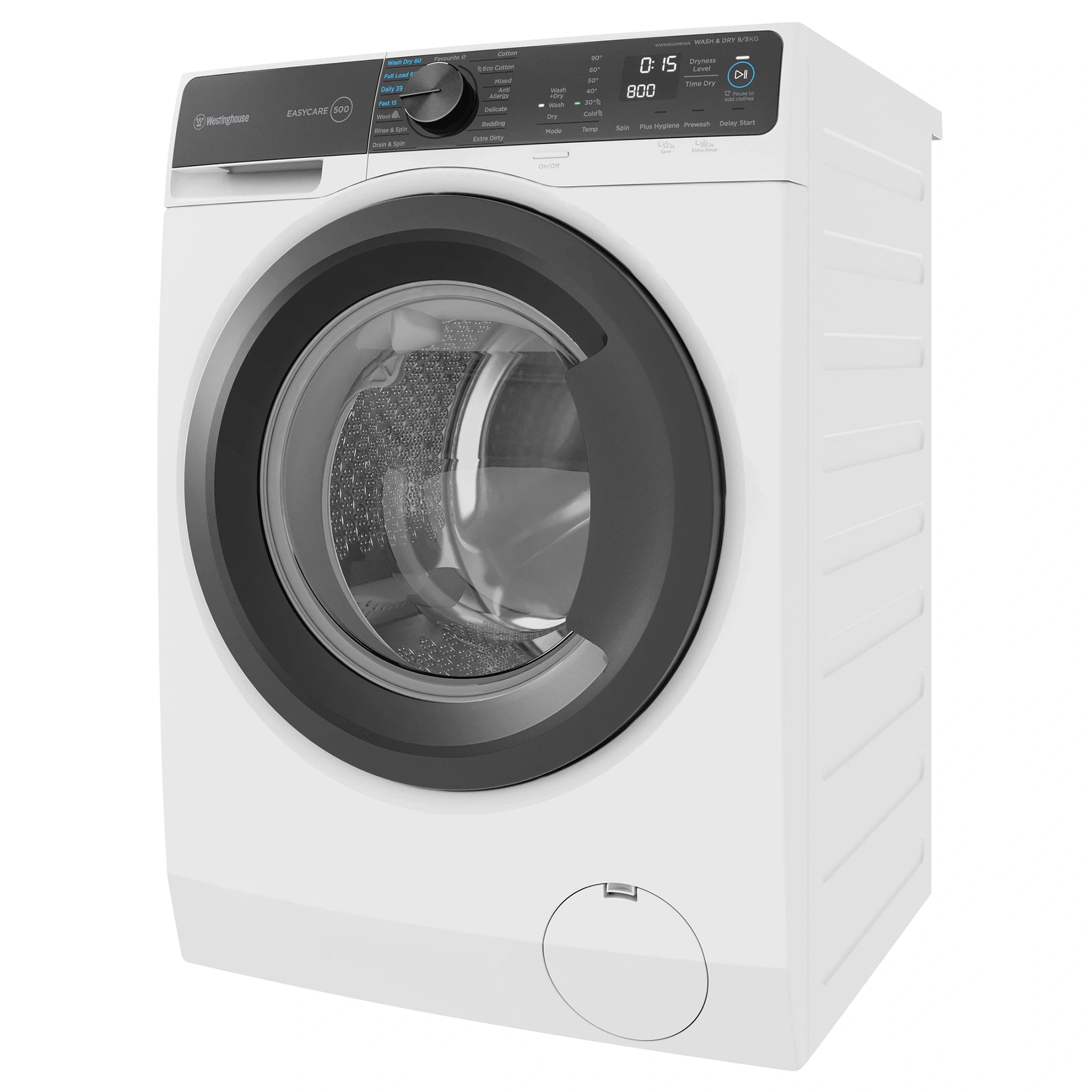 Westinghouse 9kg/5kg Washer Dryer Combo WWW9024M5WA, Right Side View