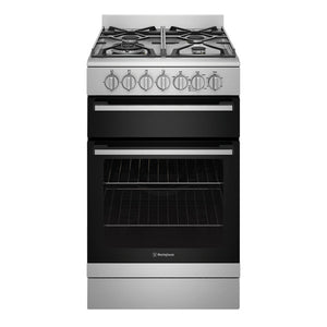 Westinghouse 54cm Dual Fuel Upright Oven Stainless Steel WFE512SC, Front View