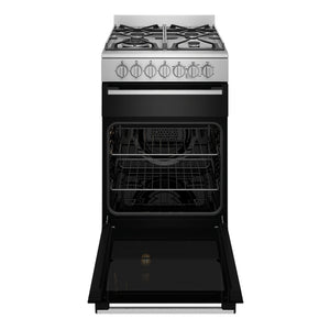 Westinghouse 54cm Dual Fuel Upright Oven Stainless Steel WFE512SC, Front View Door Open
