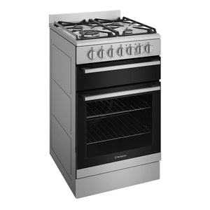 Westinghouse 54cm Dual Fuel Upright Oven Stainless Steel WFE512SC, Left View
